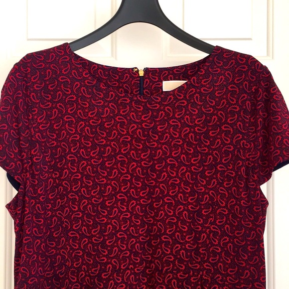 Michael Kors Women’s Dress XXL Navy Scarlet Red Short Sleeves long zipper NWOT - Picture 5 of 11